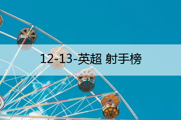 12-13-英超 射手榜,英超射手榜2021
