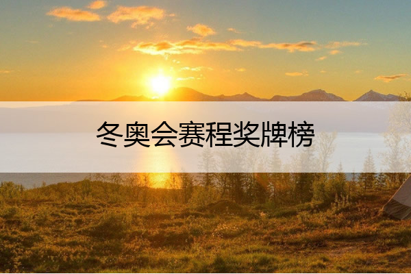 冬奥会赛程奖牌榜_冬奥会赛程奖牌榜图片