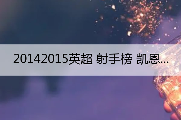 20142015英超 射手榜 凯恩 2014-2015英超