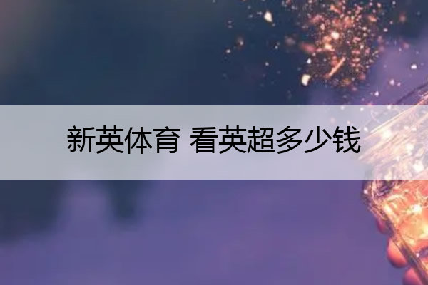 新英体育 看英超多少钱(新英体育网直播)